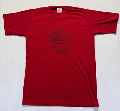 Vintage Jerzees T Shirt Men Medium Red Graphic 5th Annual Battle Road Rodeo Bash
