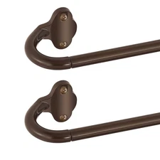 Bronze Wrap Around Curtain Rods 2 Pack:Small Blackout Adjustable Window Curta...