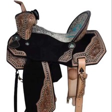 Horse Saddle Western Barrel Racing Leather Wooden Tree Handmade Trail Equestrian