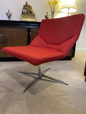 MID CENTURY MODERNIST STYLE FUTURISTIC DESIGN  VINTAGE CHAIR FABRIC, CHROME LEG