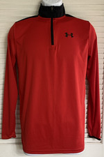 Youth Under armour 1/4 Zip Long Sleeve Shirt, YXL XL Loose heagear UA, Back Hit