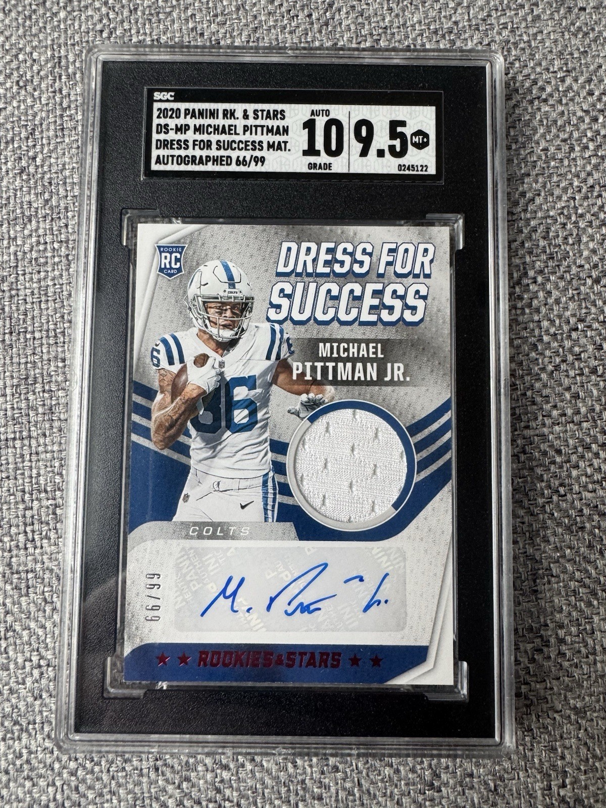 Michael Pittman Jr. Panini Rookies & Stars Dress for Success Autograph Relics #DSMP Base
