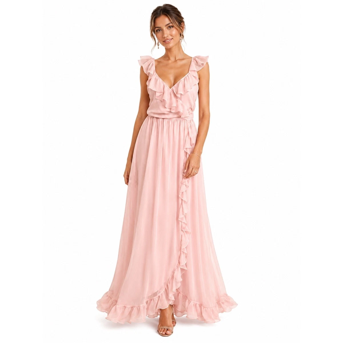 ivory jr bridesmaid dresses Joanna Cowl Back Gown in black