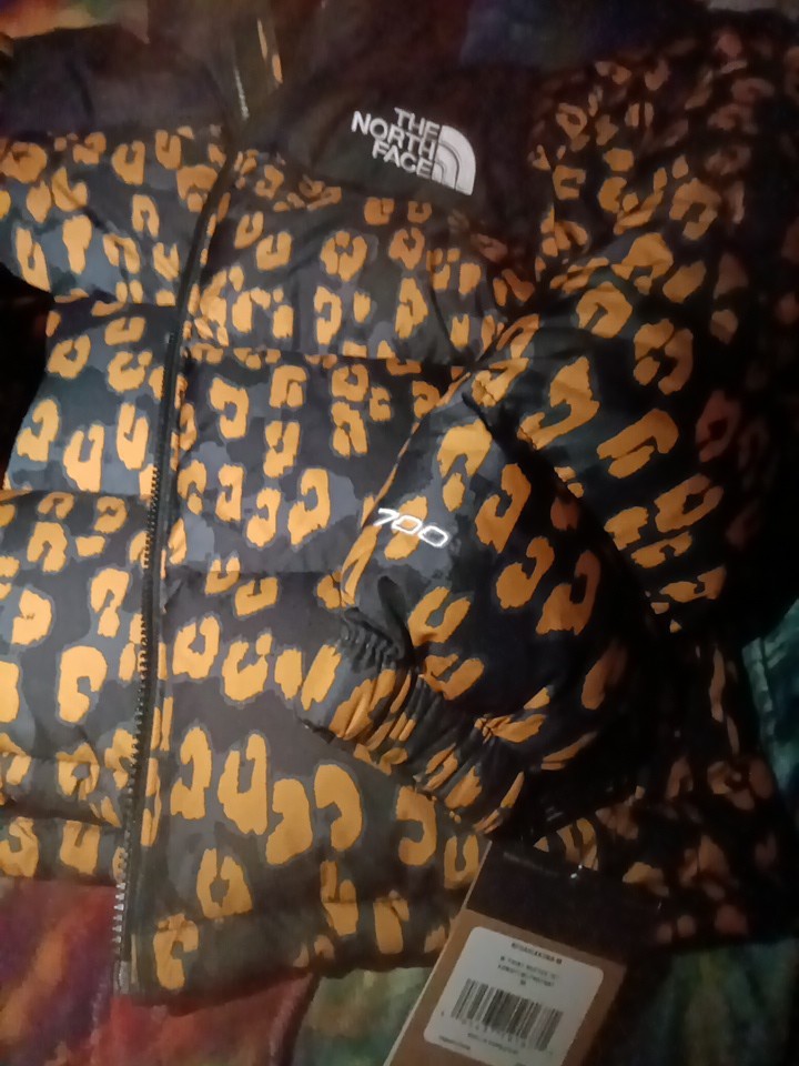 THE NORTH FACE Womens MEDIUM Summit Series Brn/Blk Hide Leopard Print Jacket NWT image 5