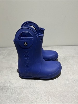 Crocs Kinder Handle It Regenstiefel blau 12803 Gr. J2 Gr. 2 Gummistiefel