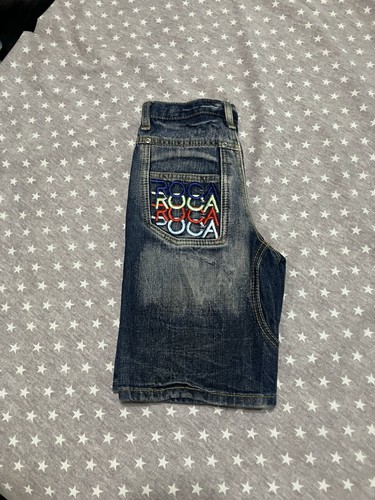 RocaWear Shorts Boys 6 Blue Denim Relaxed Fit Hip Hop Embroidered Pockets Y2K🔥 - Picture 13 of 14