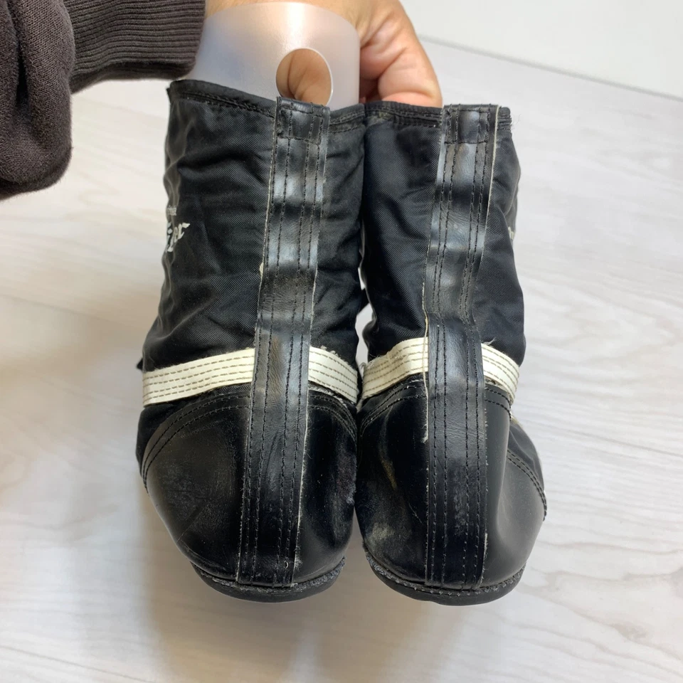 Tênis de luta livre vintage Onitsuka Tiger tamanho 10.5 - Raro couro preto/branco dos anos 70 - Imagem 2 de 4