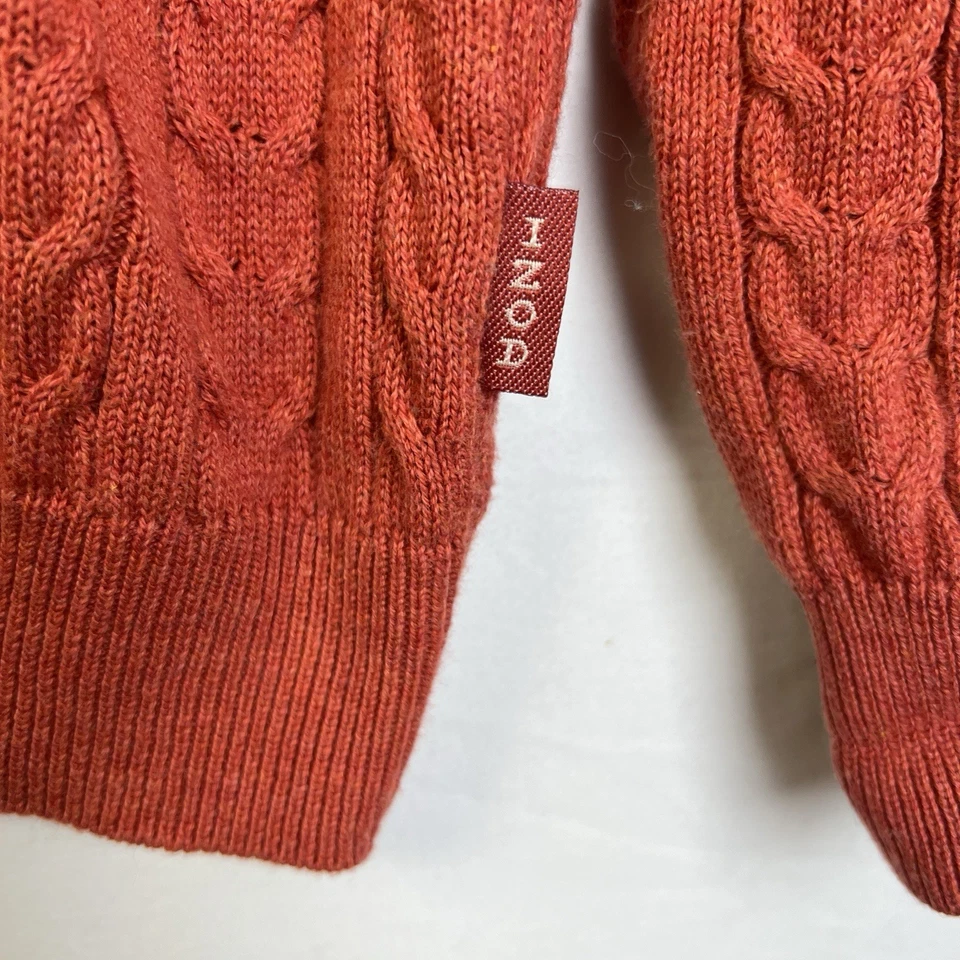 Suéter Tejido con Cable Izod De Colección Hecho en Japón Hombres L Sienna Preppy Country Club Foto 4 de 4