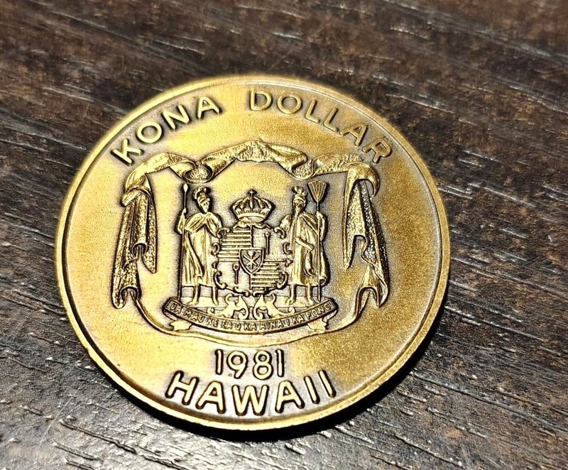 1981 Kailua-Kona, Hawaii HI Aloha Kona Coast- Kona Dollar Medal Token