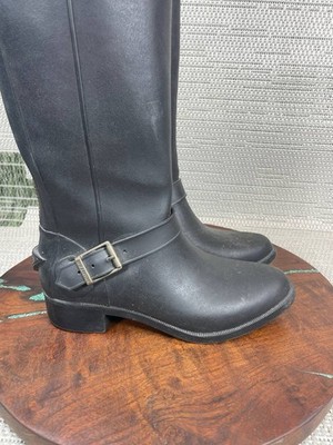 Hunter Boots Womens Size 6 Belsize Mercer Black Leather Tall