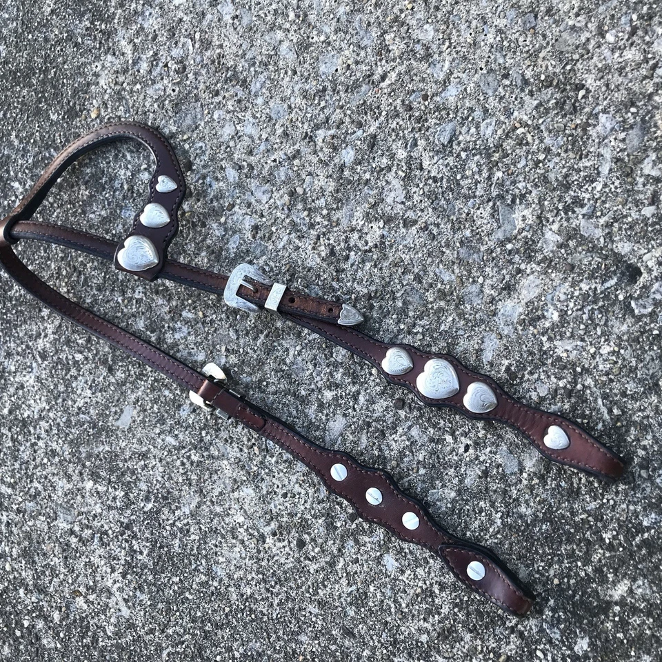 CABEZAL CONCHOS CORAZÓN ALPACA MEXICO “SILVER ROYAL” USADO WESTERN VINTAGE Foto 3 de 4