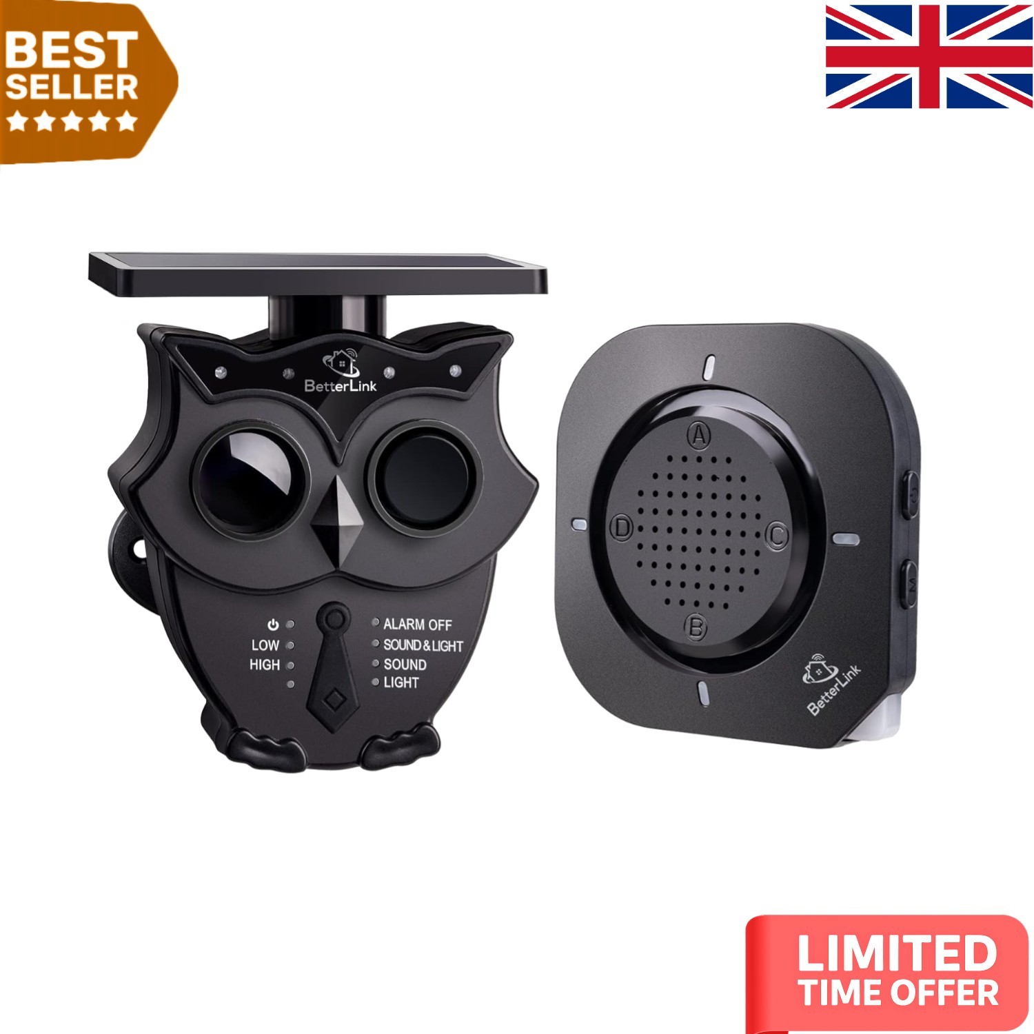 Solar Wireless Driveway Alarm System - 1/2 Mile Range, 120dB  Security Alert