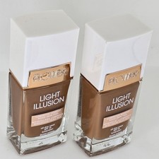 X2 Flower Beauty Light Illusion Foundation MOCHA D3 SPF 18 1 fl oz each 2 PACK