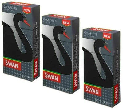 5/10/20 Swan Graphite Extra Slim Carbon Filter Tips 120 BIODEGRADABLE Filters