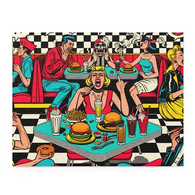 Puzzle (120, 252, 500-Piece) Vintage Style Pop Art Rebel Edgy Diner Sinful Weird