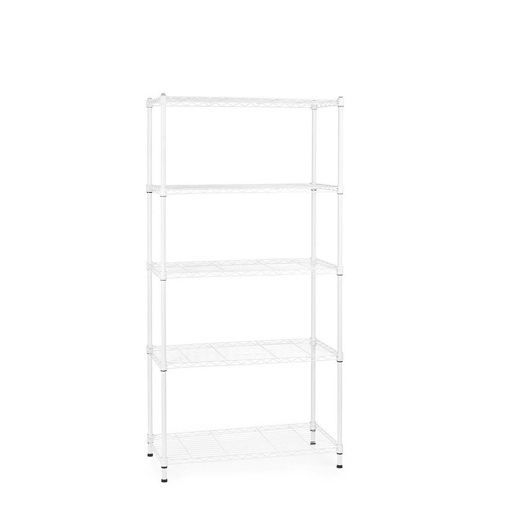 Kitchen Catering 5 Tier Light Duty White Wire Shelving Unit H1500 x W750 x D3