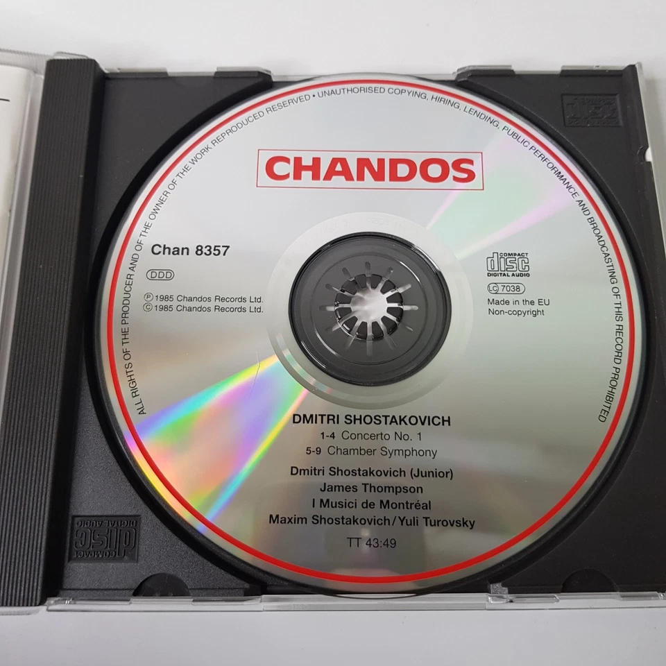 Shostakovich Maxim Turovsky Thompson Concerto 1 Chamber Symphony Classical CD - Image 3 of 4