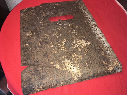 WW1 German Sniper’s Shield, Steel Plate & Turned Sides. Battle Damage/Excavated - Picture 3 of 10