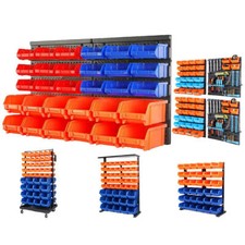 HORUSDY Parts Storage Bin Rack System Wall Mount Workshop Garage Tool Organiser
