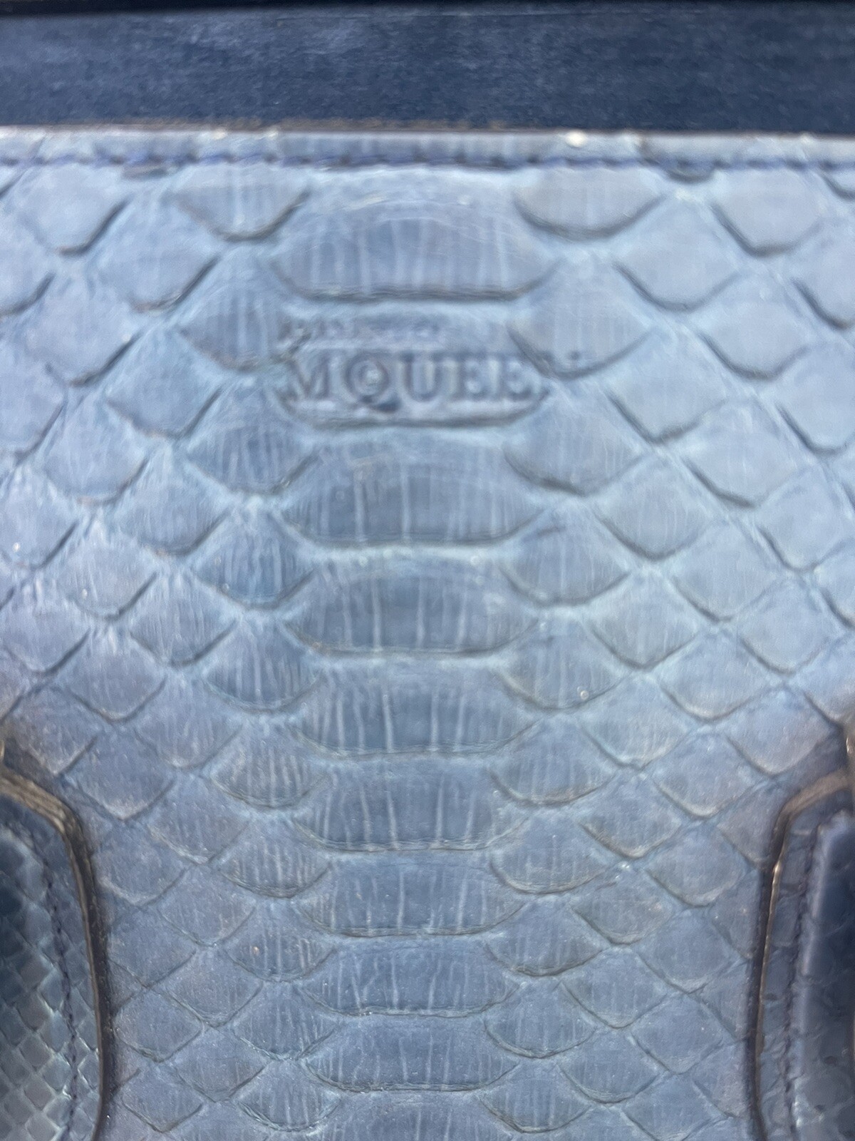 Alexander McQueen Navy Blue Python Leather Heroin… - image 11