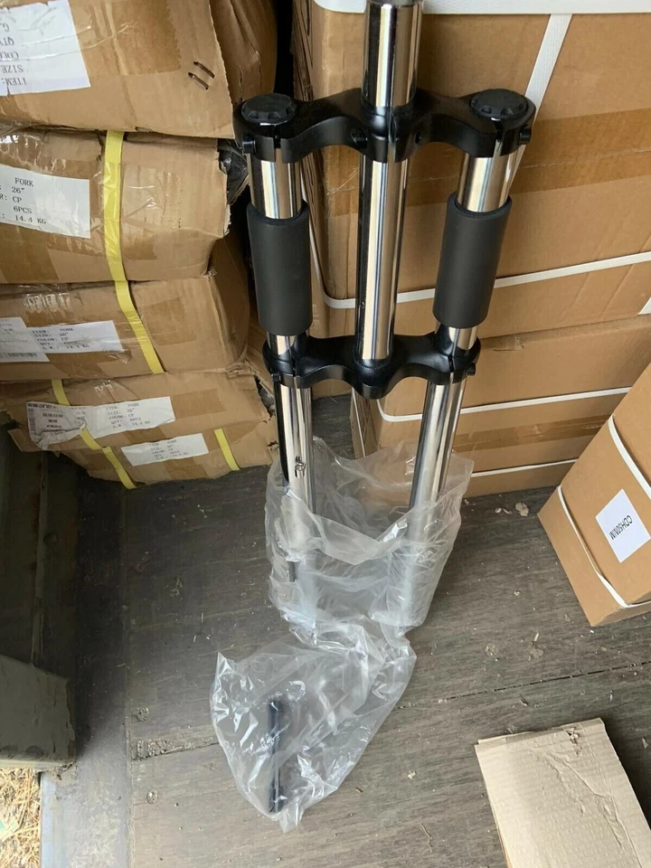 26*3.5" Fat Tire Bicycle Fork, 1-1/8" Threadless Triple Tree Double Shoulder - Image 3 of 4