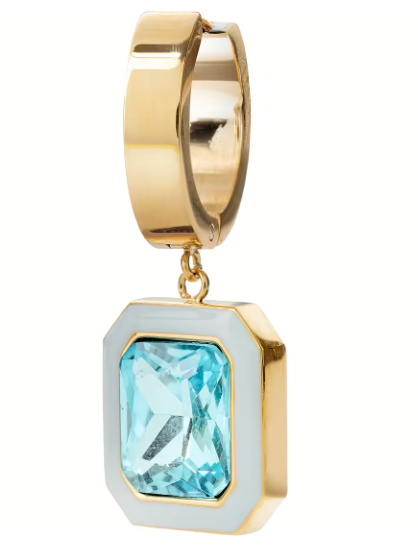 Orecchino Singolo LIU JO Donna Acciaio Laccato Tiffany Oro Rettangolare _LJ2223
