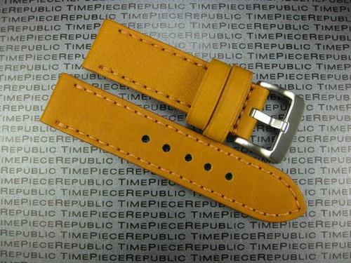 New 24mm BIG Soft COW Leather Strap Mustard Brown Watch Band BREITLING Brown - Picture 2 of 7