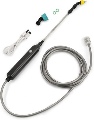 TOOVEM Electric Garden Sprayer Battery Powered Watering Wand w/ 10ft Water Hose