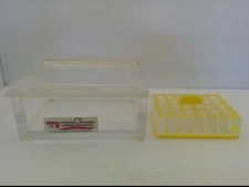 USA SCIENTIFIC PLASTICS ACRYLIC BOX WITH VILE RACK, 6-1/4" x 4-1/4" x 2-1/2" ID