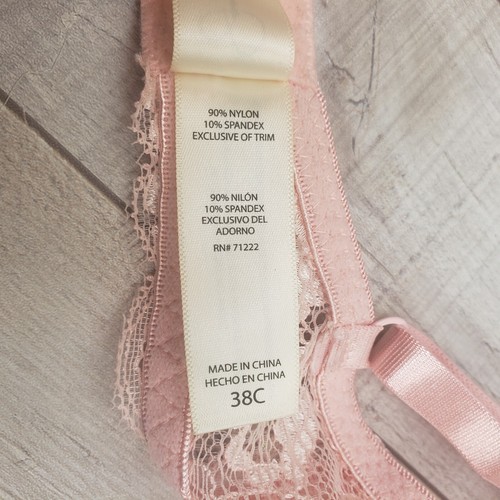 Jessica Simpson Intimates Bra Peachy Pink Floral Lace Padded Underwire Size 38C - Picture 10 of 18