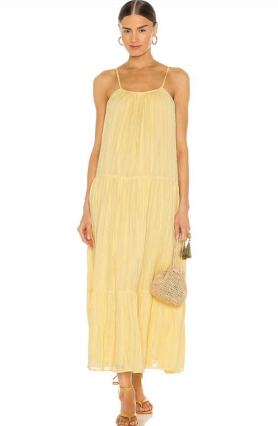Anthropologie PQ Ramona fairy Dress In Citrine size M/L Women Yellow A006820