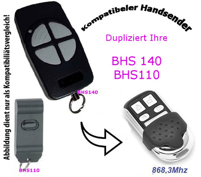 868,3 Mhz Handsender Sender kompatibel zu Berner Garagentor BHS121 BHS211 BHS221