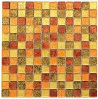 Mosaik Fliese Glasmosaik Crystal Gold Orange Bad Wc 120-07414 I 10 Mosaikmatten