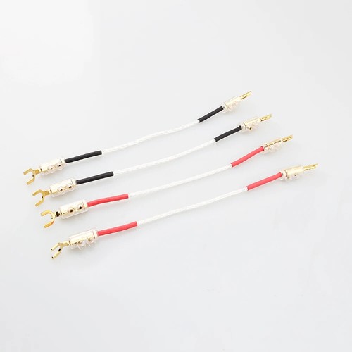 4x Hi-End Reines Silber Draht Jumper Wire HiFi Audio Lautsprecher Brückenkabel - Picture 12 of 15