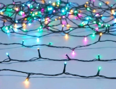 FESTIVE Christmas fairy lights AURORA 200 LED coloured XMAS OUTDOOR TIMER FREE BATTERIES