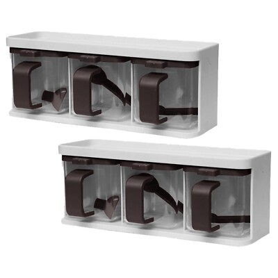 [Set of 2] Spice Jar Rack Seasoning Box Multi Use Kitchen