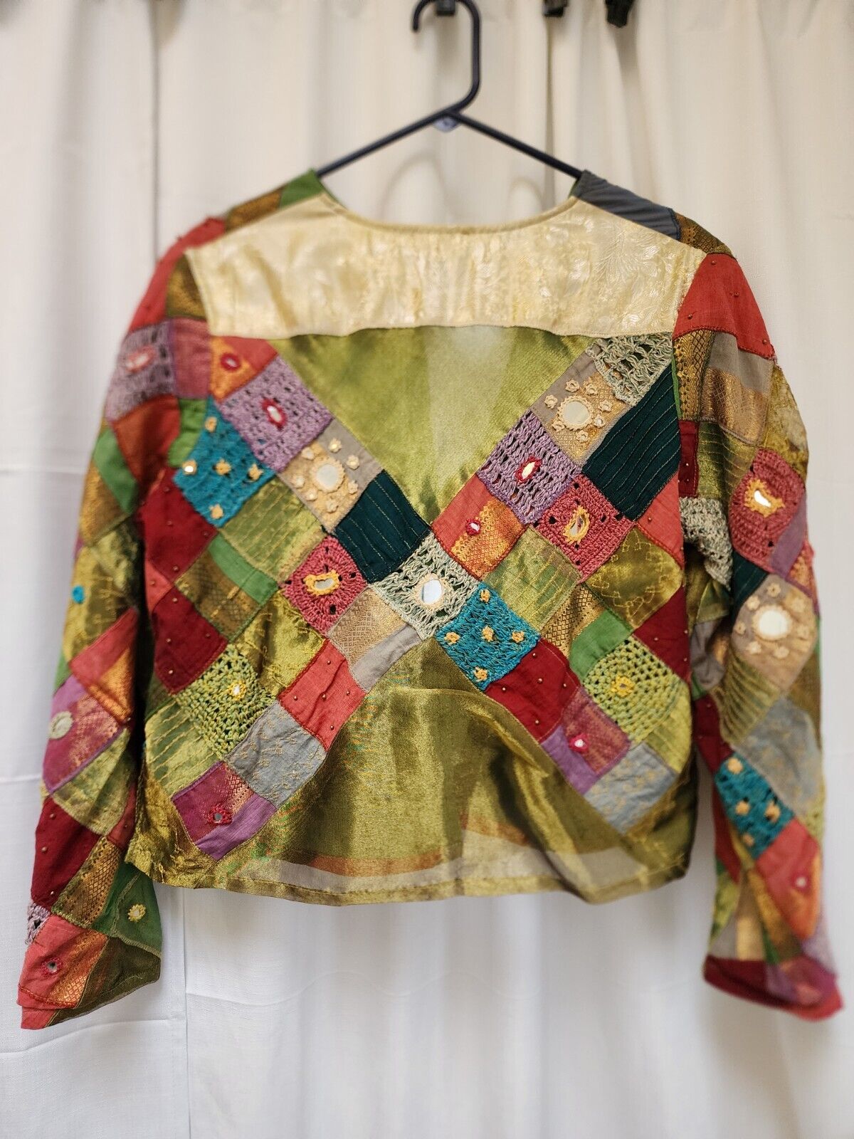 Sandy Starkman Vintage Crochet Beaded Patchwork S… - image 3