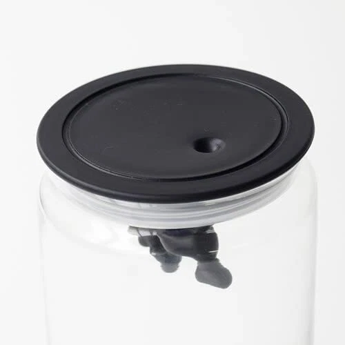 Barattolo Ermetico da Cucina in Vetro 140cl ALESSI AMDR06 B Tappo in Resina Nero, fotografia 5 di 8