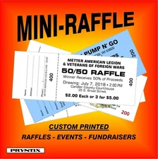 CUSTOM PRINTED MINI-RAFFLE TICKETS - Numbered & Perforated Card Stock