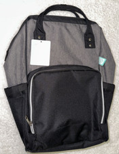 AFBP Sydney Eclipse Breast Pump Backpack Diaper Bag Grey & Black Insulated NEW
