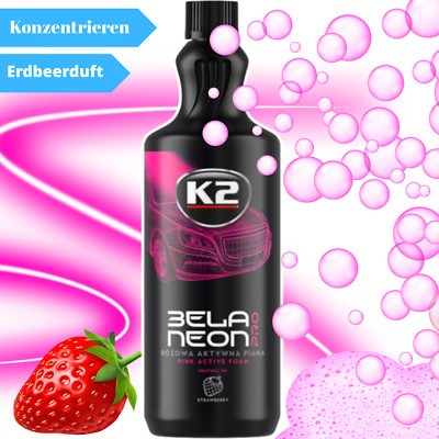 K2 Aktivschaum BELA NEON PRO 1L Snowfoam Shampoo Autowäsche Pink Konzentrieren