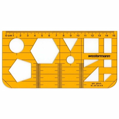 WESTERMANN Geoschablone eckig orange, bruchfest