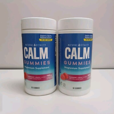 Natural Vitality CALM Gummies Magnesium Support (60 Gummies) Exp:10/25 Pack Of 2