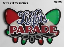 CHRISTMAS LIGHTS PARADE TITLE scrapbook paper piecing set 3D die cut Rhonda