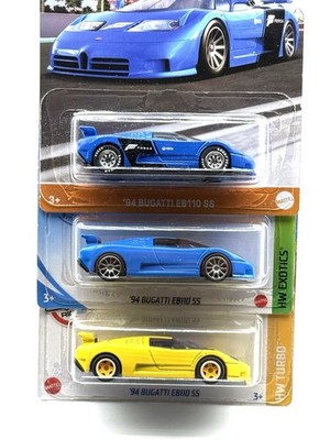 Hot Wheels '94 Bugatti EB110 SS Forza 4/5 Blue SUPER CUSTOM WHEEL SWAP Lot of 3