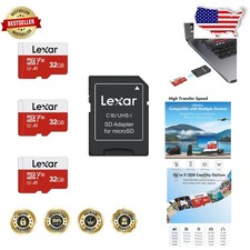 Bulk 32GB Micro SD Cards 3-Pack - Fast 100MB/s, Full HD Video, Durable, Adapter