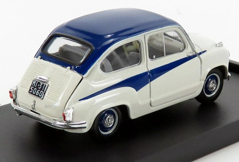 1/43 BRUMM FIAT 600 750 DERIVAZIONE ABARTH 1956 GREY BLUE - Immagine 2 di 3
