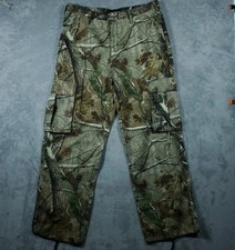 Realtree Cargo Pants Mens Size 36 Camo Hunting Fishing Outdoor Drawstring Hem