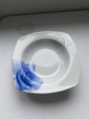 3x SCHÄFER Home & More Pastateller/Suppenteller mit blau-weißem Blumenmuster