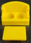 Fisher Price VTG 1970s Little People Yellow 2-Seat Sofa and Coffee End Table GUC